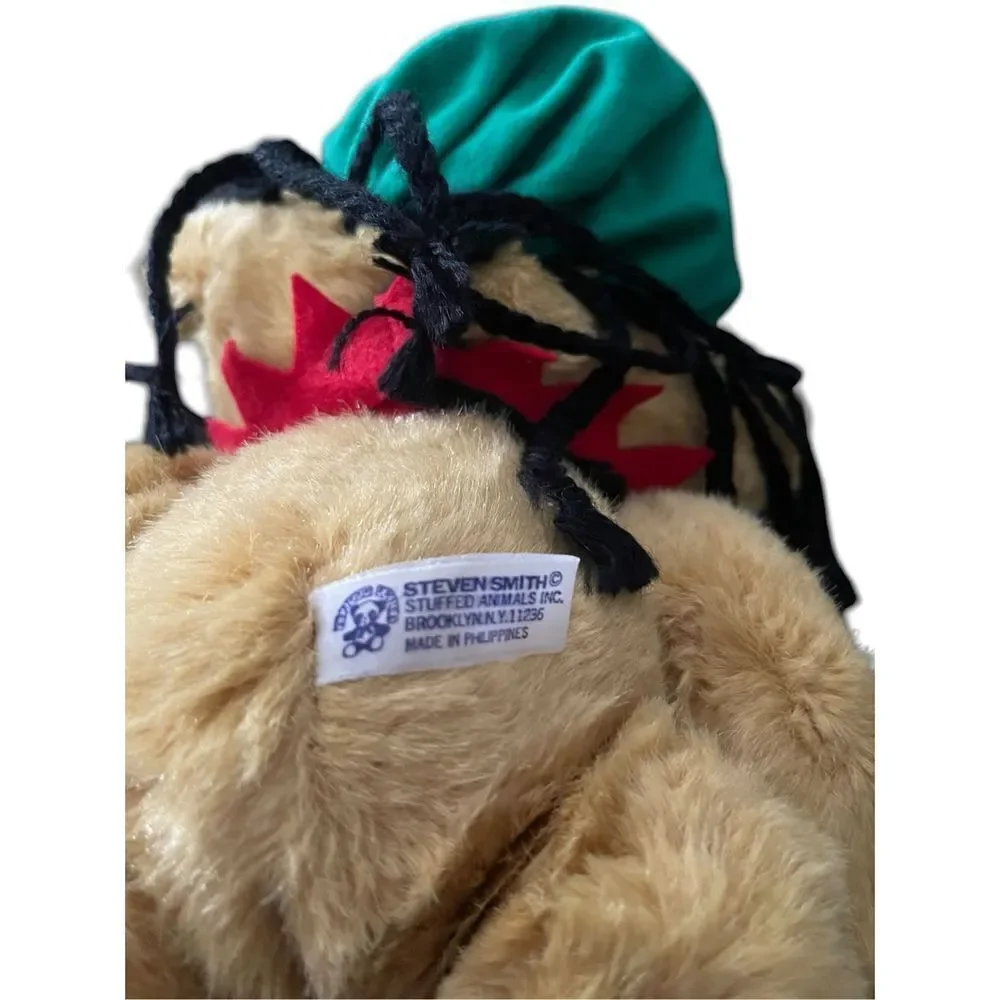 Steven Smith Red Collar Grateful Dead Jointed Rasta Bear Stuffed Plush 12